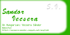 sandor vecsera business card